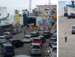 H-4 arus mudik kendaraan dan penumpang dari sumatera ke pulau jawa di pelabuhan bakauheni mengalami penurunan