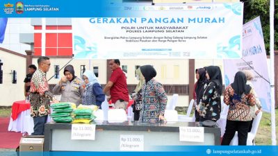 Polri dan Bulog Gelar Gerakan Pangan Murah Serentak, Beras Dijual Rp11.000/Kg di Lampung Selatan