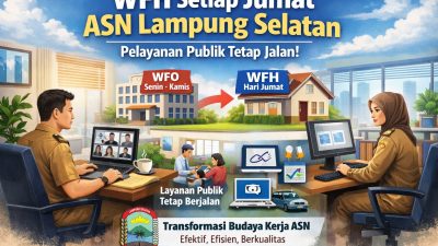 Mulai Besok, ASN Lampung Selatan WFH Tiap Jumat, Pemkab Pastikan Pelayanan Publik Tetap Jalan, Ini Skemanya!