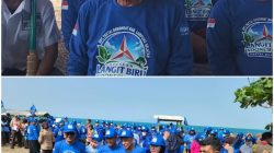 Jelang HUT ke-25, DPC Partai Demokrat Lampung Selatan Bersihkan Pantai dan Tanam Pohon ‎